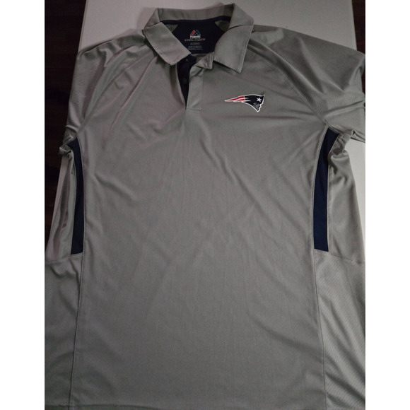 Majestic New England Patriots Cool Base Polo XL Golf Shirt RN 136380 CA 61484 - Picture 1 of 9